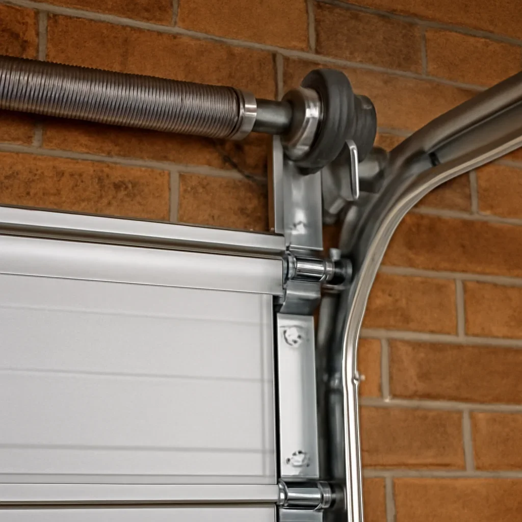 Close view of garage door components for Guildford garage door service