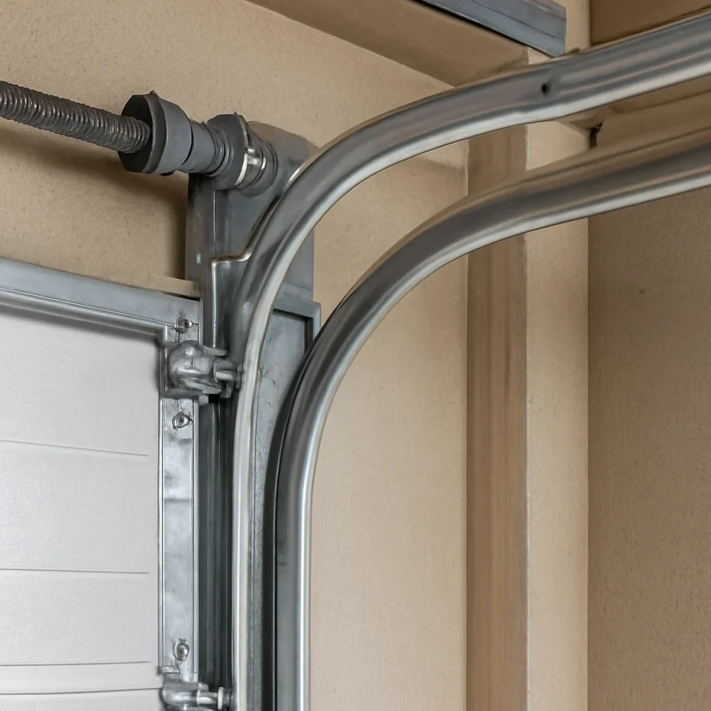 Close view of garage door components for King George Corridor garage door services