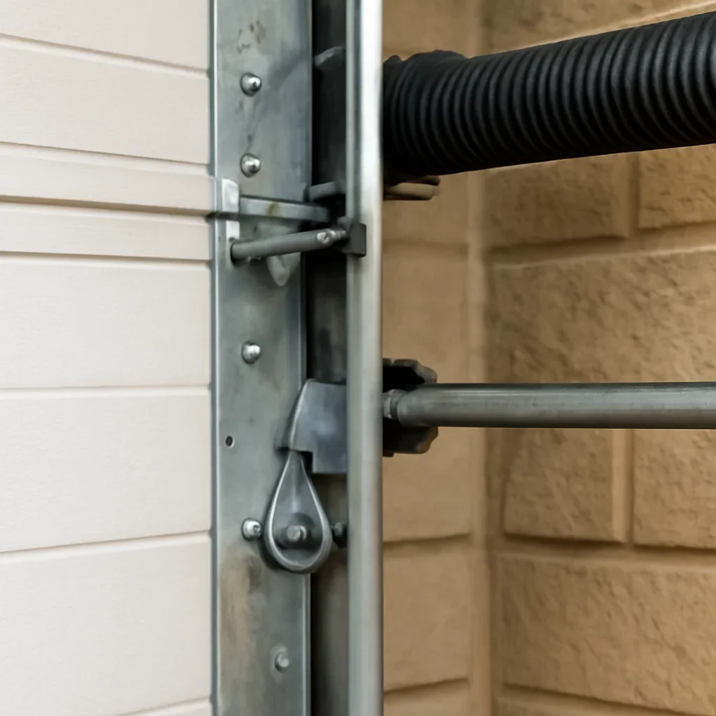 Close view of garage door parts for Semiahmoo garage door service in Surrey