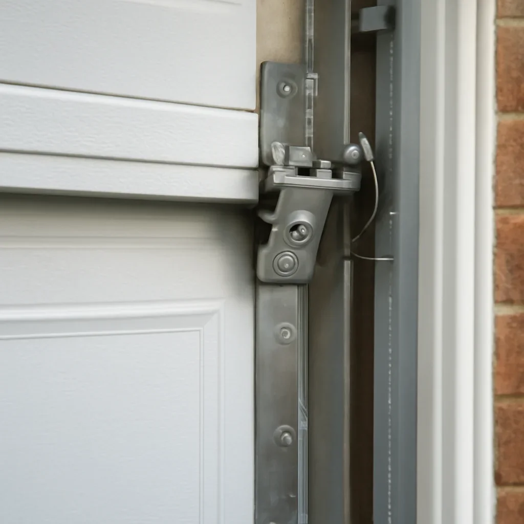Close view of garage door components related to Strawberry Hill garage door services in Surrey