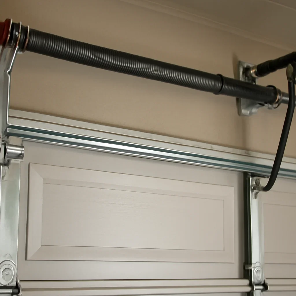 Close view of garage door components for Tynehead garage door services