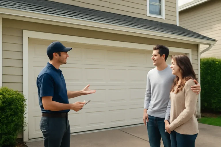 Residential garage door service consultation for homeowners in Surrey