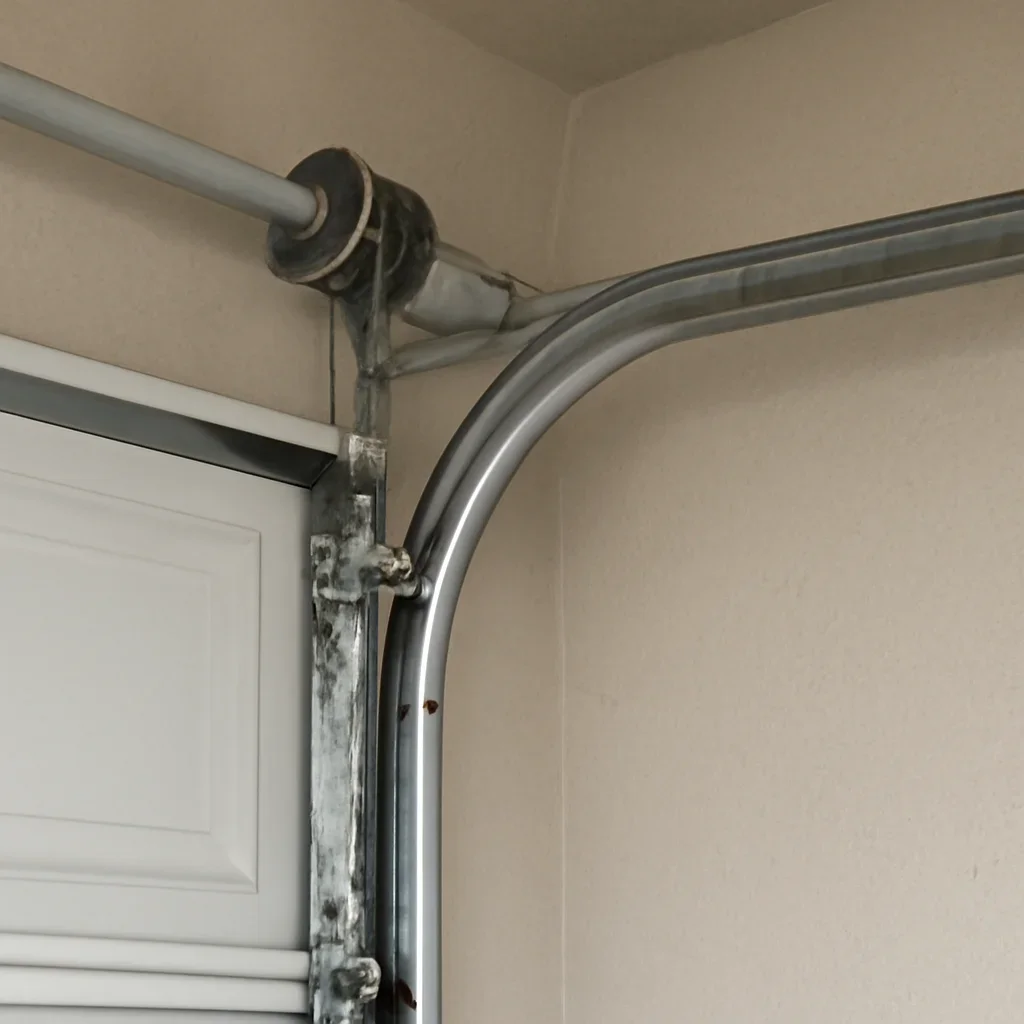 Garage door components being inspected during Queen Mary Park Surrey service