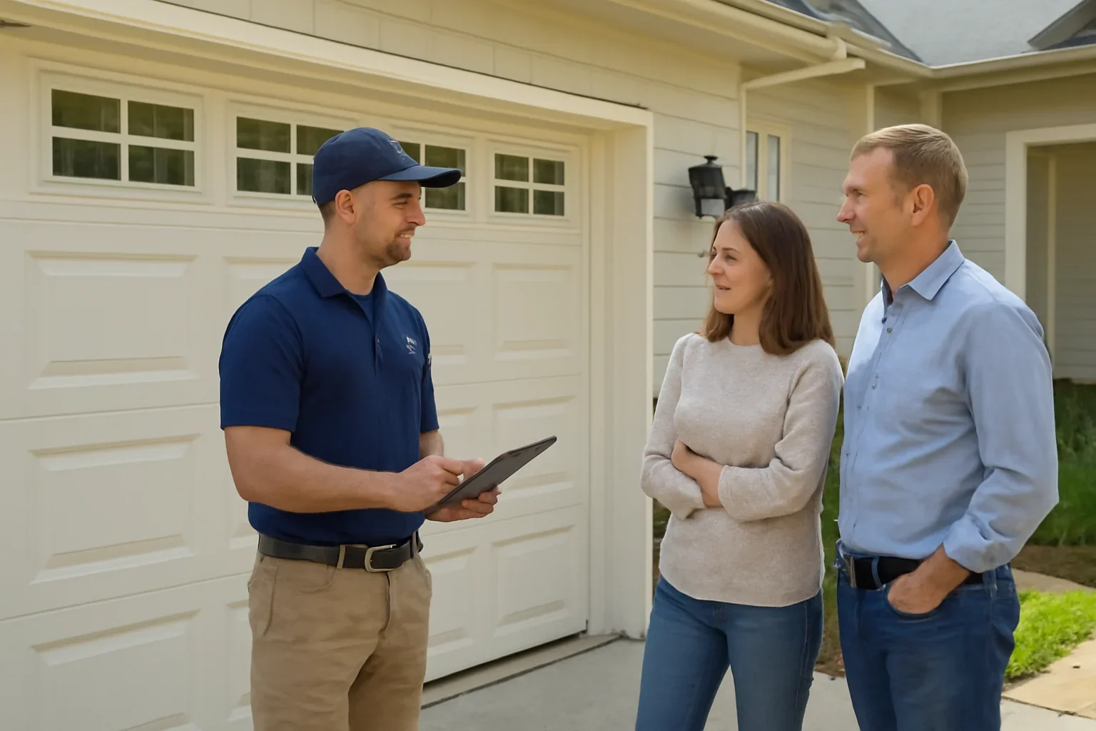 Residential garage door service consultation for homeowners in Surrey