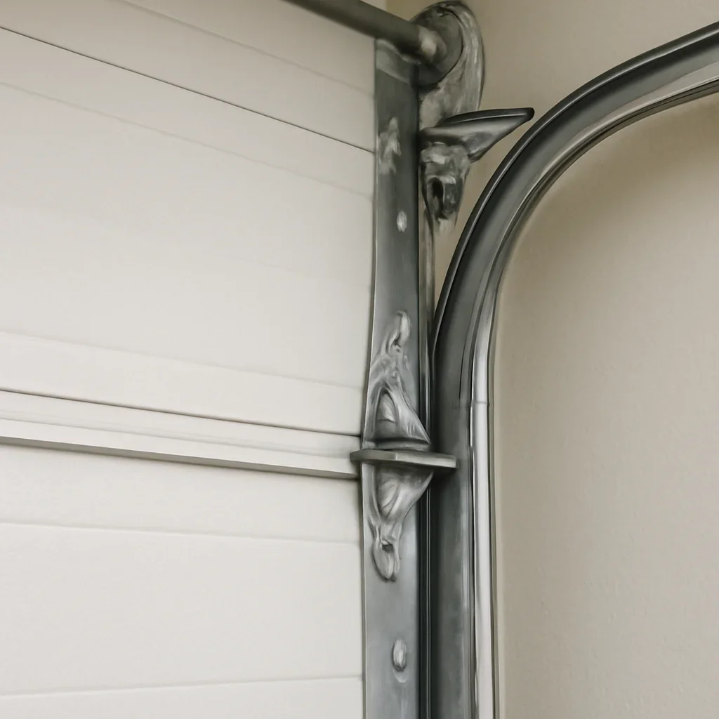 Garage door components being inspected during Semiahmoo repair service